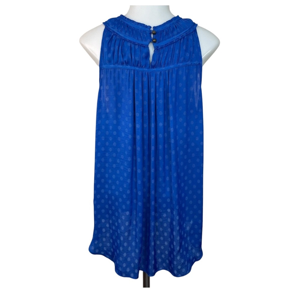 Anthropologie Maeve Royal Blue Clovis Pleated Sleeveless Blouse Top Size 10 EUC - Picture 4 of 11
